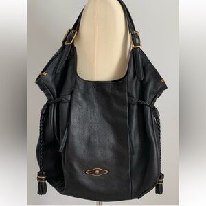 Elliott Lucca Black Leather Shoulder Bag